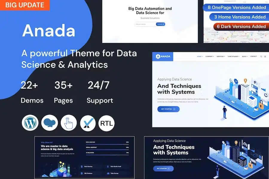 Anada - Data Science & Analytics WordPress