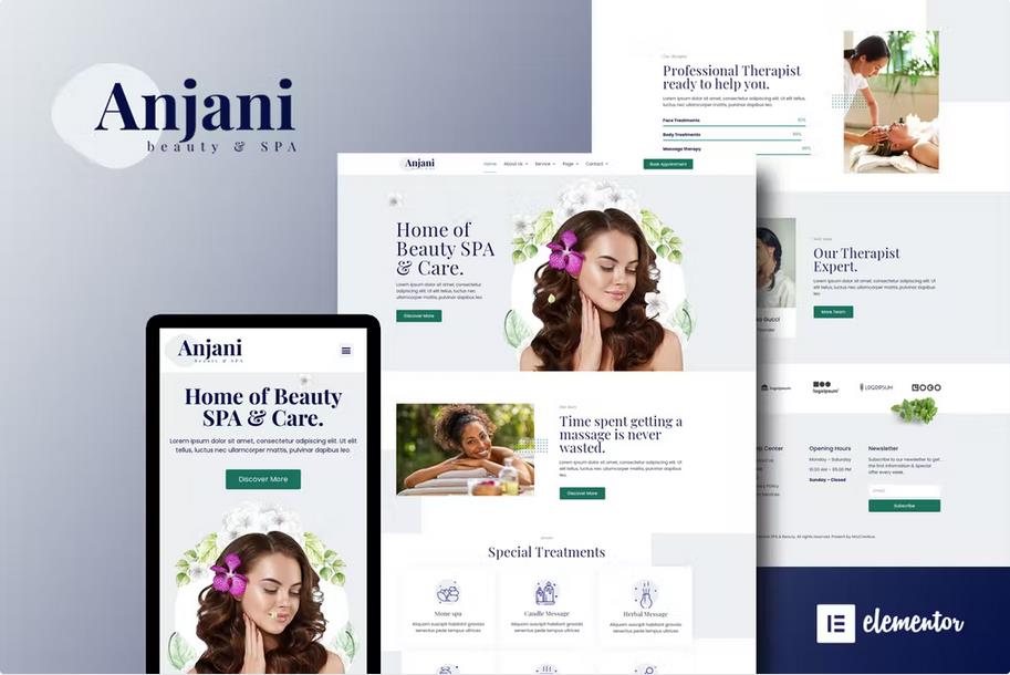 Anjani - Spa & Beauty Elementor Template Kit