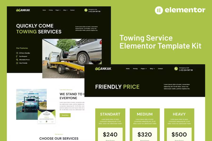 Ankak - Towing Services Elementor Pro Template Kit listing image