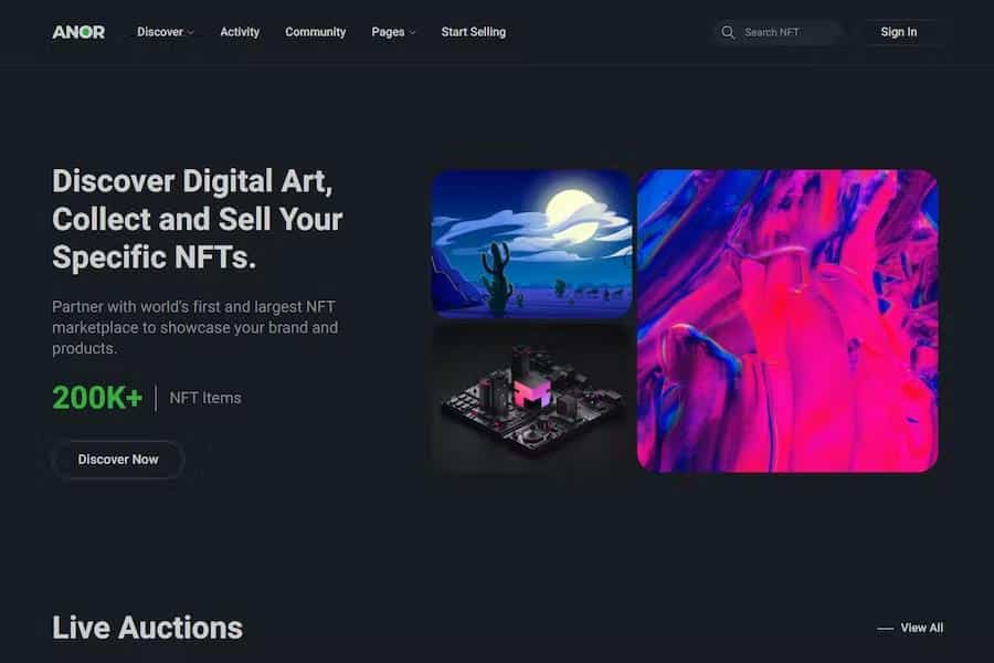 Anor - NFT Marketplace HTML Template