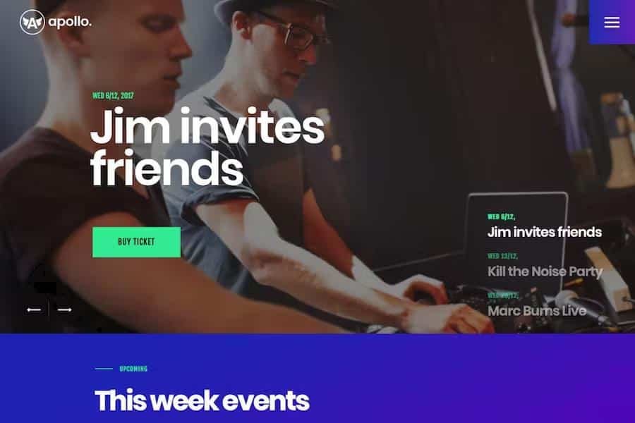 Apollo - Night Club, DJ Concert & Music Event WordPress Theme