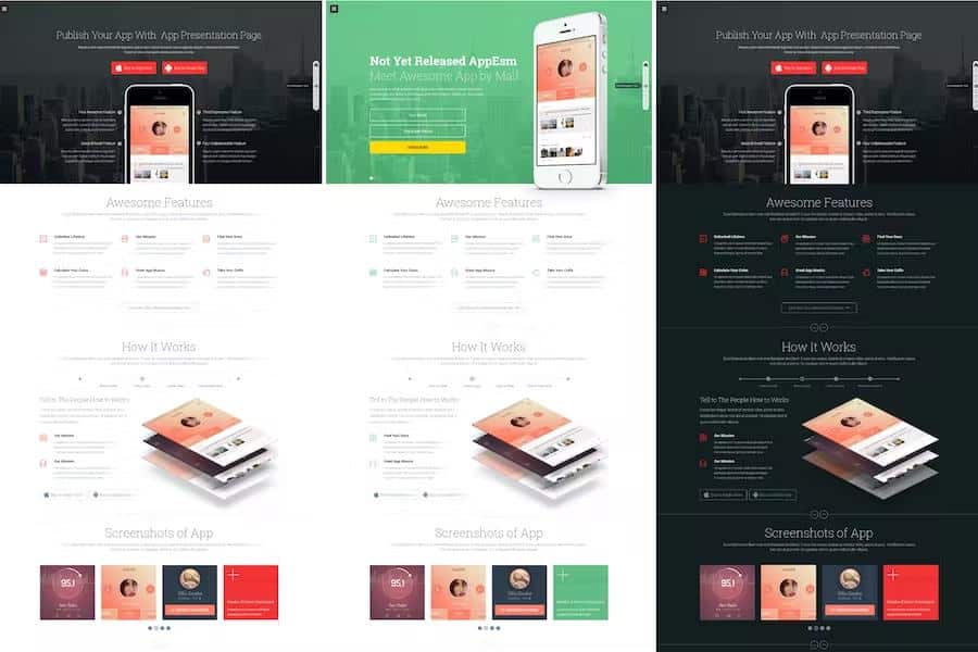 App on - Responsive Software Landing Page