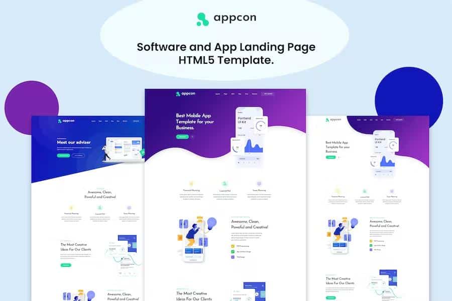 Appcon - Software and App Landing Page HTML5 Template