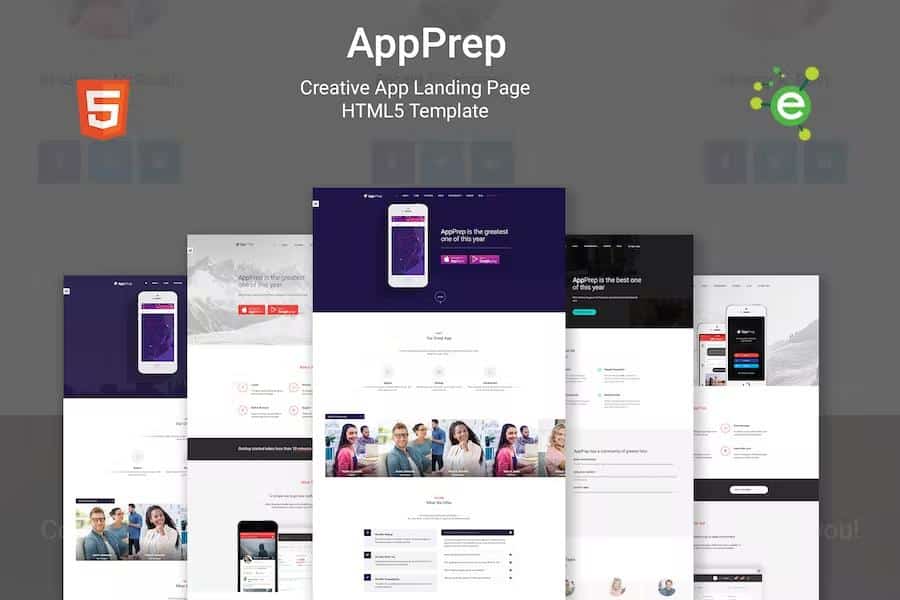 AppPrep - Creative App Landing Page HTML5 Template + RTL