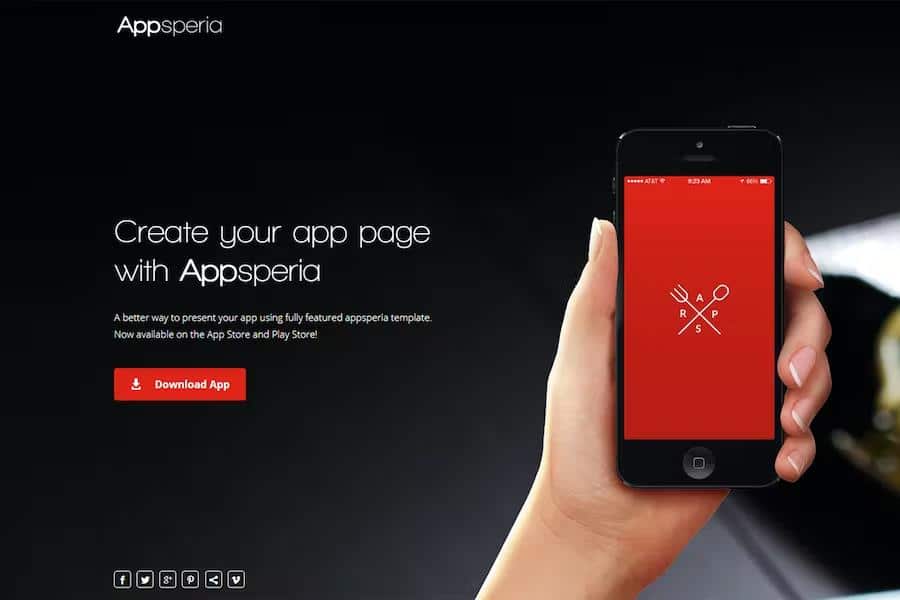 Appsperia -  App Landing Page