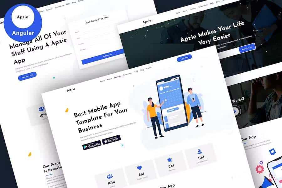 Apzie - App & SaaS Landing Page Angular 14 Template