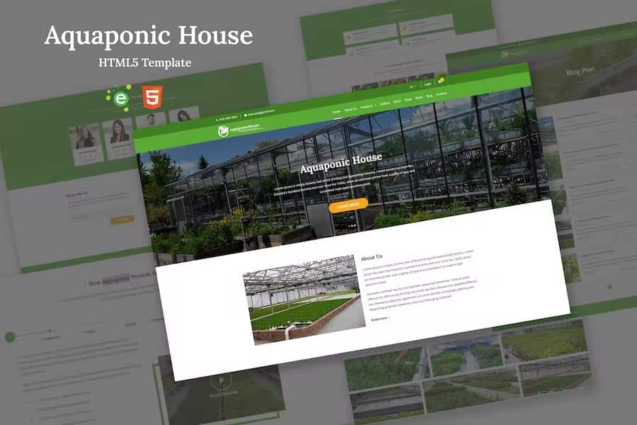 Aquaponic House Bootstrap Template