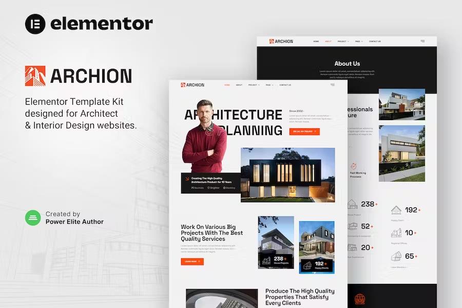Product preview supplied for Archion – Architect & Contractor Elementor Template Kit