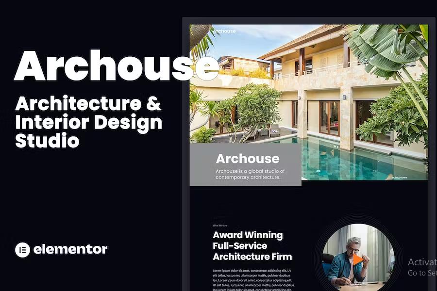 Archouse - Architecture & Interior Design Studio Elementor Template Kit listing image