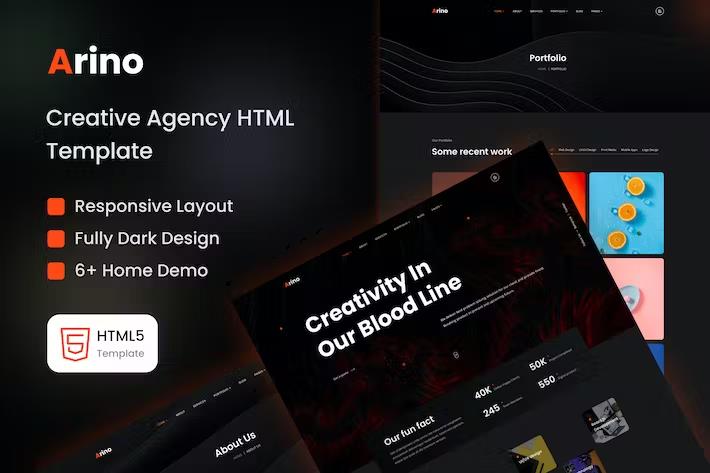 Arino - Creative Agency Template product preview