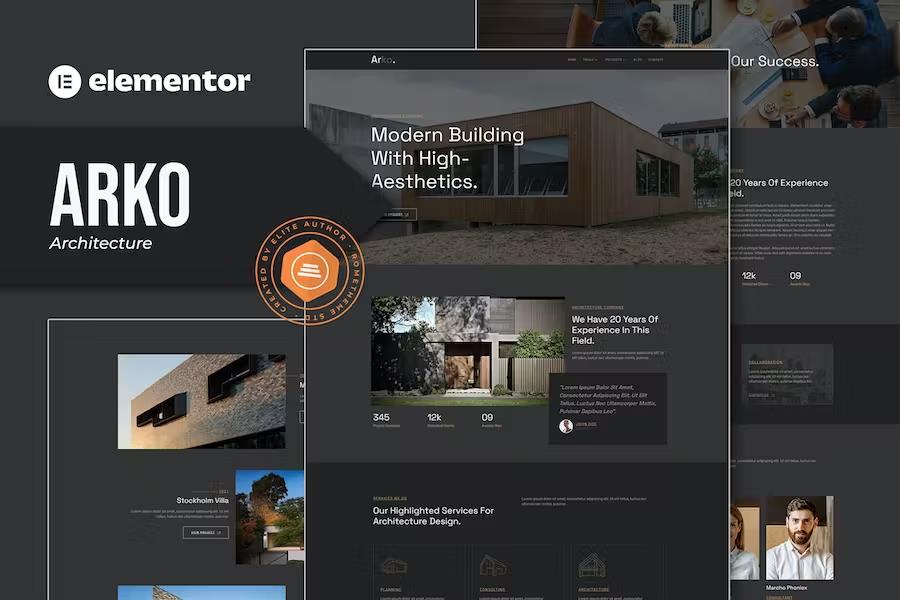 Arko - Architecture Elementor Template Kit listing image