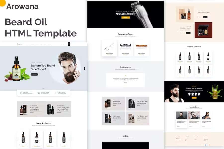 Arowana - Beard Oil & Barber Shop HTML Template