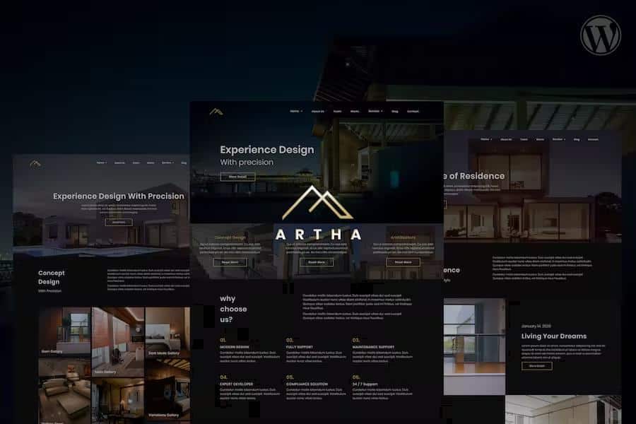 Artha Interactive Interior WordPress Theme