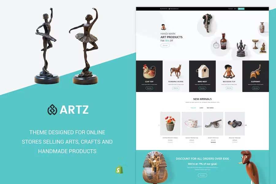Artz - Art, Handmade Shop Shopify Theme