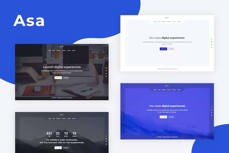 Asa - Responsive Coming Soon Template