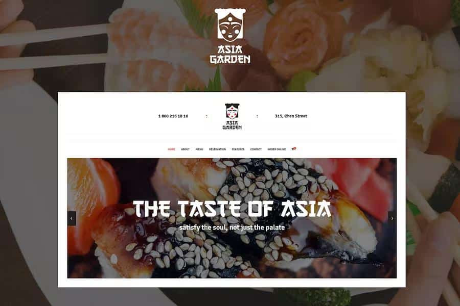Asia Garden - Asian Food Restaurant WordPress Theme