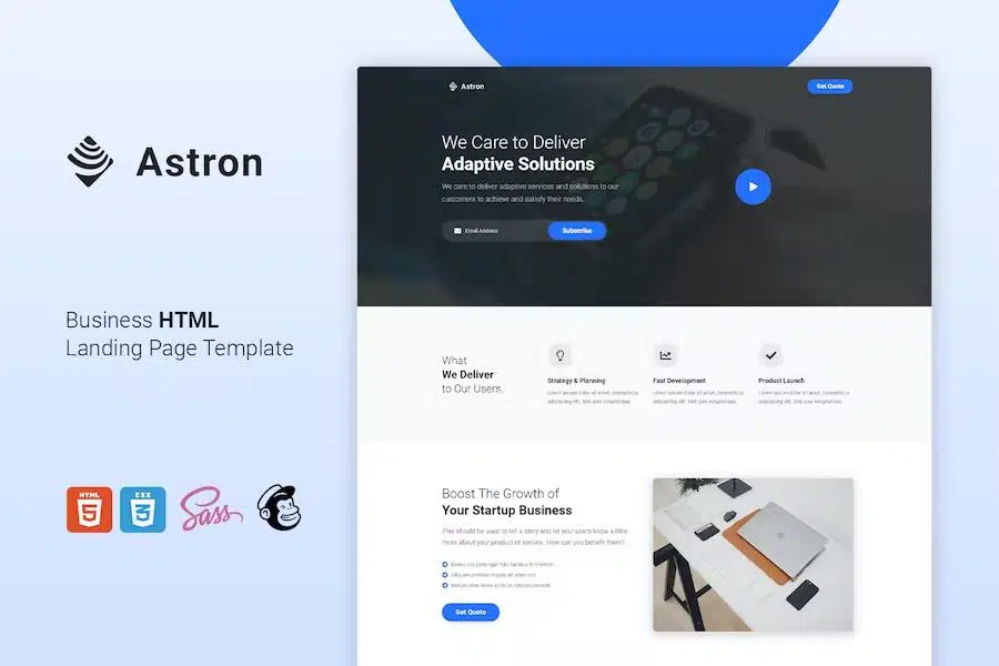 Astron - Lead Generation HTML Landing Page Template