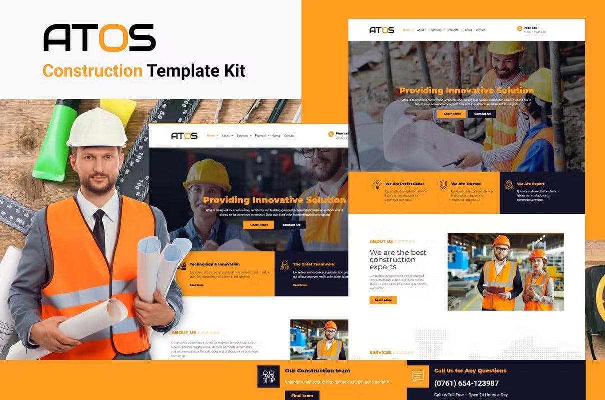 Atos - Construction Elementor Template Kit