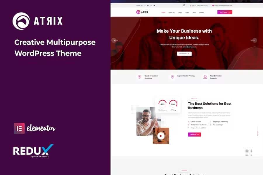 Atrix - Creative Multipurpose WordPress Theme