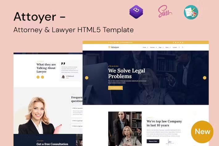 Attoyer - Attorney & Lawyer HTML5 Template product preview