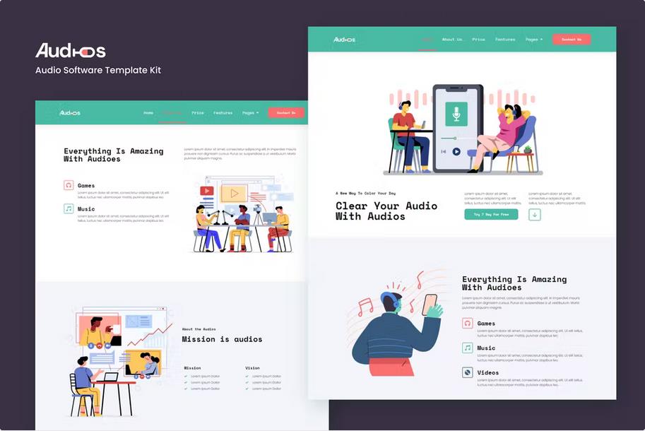 Audios - App Showcase Elementor Template Kit