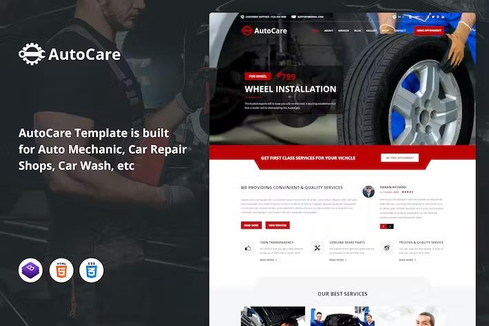 Preview image for Auto Care - Car Mechanic HTML5 Template
