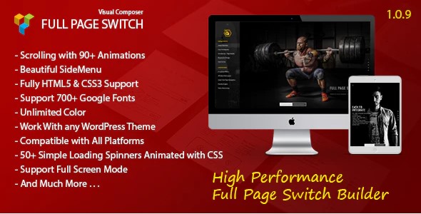 Full Page Switch With Side Menu - Addon For WPBakery Page Builder