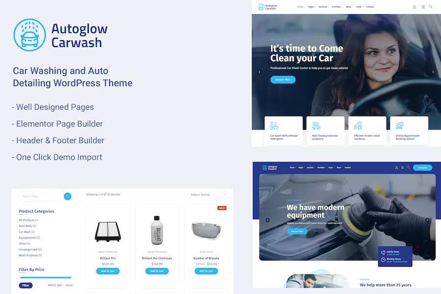 Autoglow -Car Wash WordPress Theme