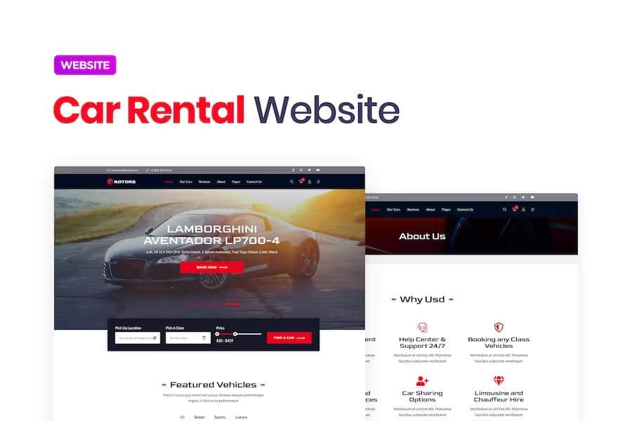 Rotors - Car Rental Website Template