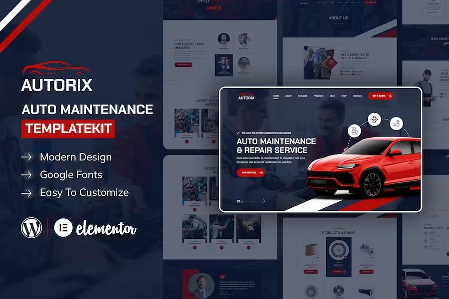 Autorix -  Auto Maintenance Elementor Template Kit