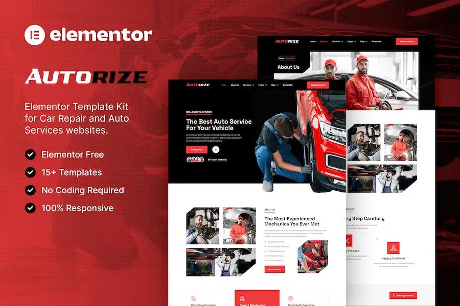 Product preview supplied for Autorize - Car Repair & Auto Services Elementor Template Kit