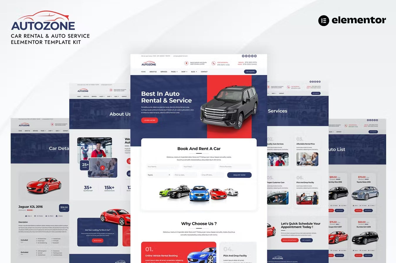 Autozone - Car Rental & Auto Service Elementor Template Kit