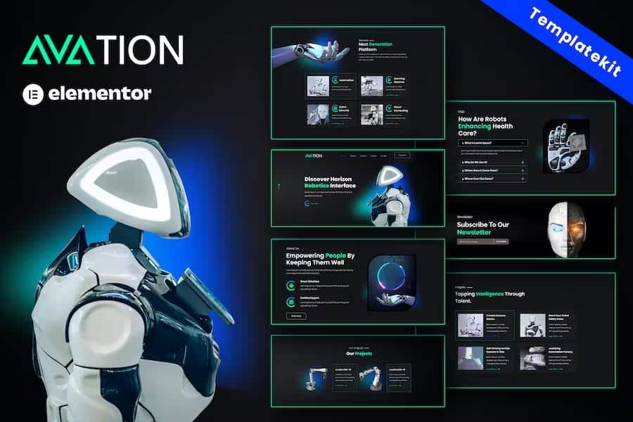 AVATION - Robotics & Artificial Intelligence Elementor Template Kit listing image