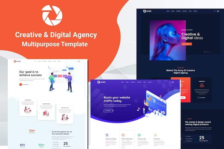 Avedi - Creative & Digital Agency  Multipurpose Template
