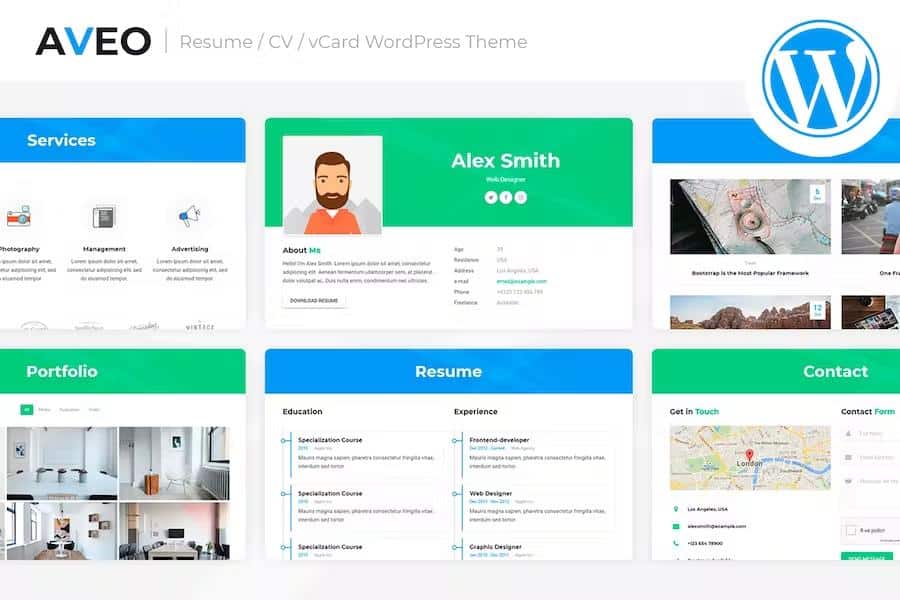 Aveo WordPress CV Resume Theme