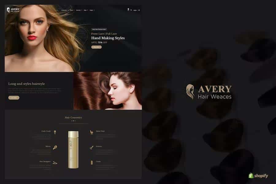 Avery - Hair Wig, Extension Shopify Theme
