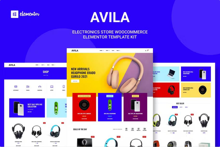 Product preview supplied for Avila - Electronic WooCommerce Elementor Template Kit