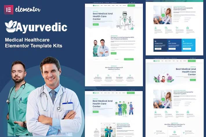 Ayurvedic - Medical Healthcare Elementor Template Kits product preview