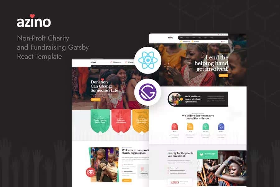 Azino - Gatsby React Nonprofit Charity Template