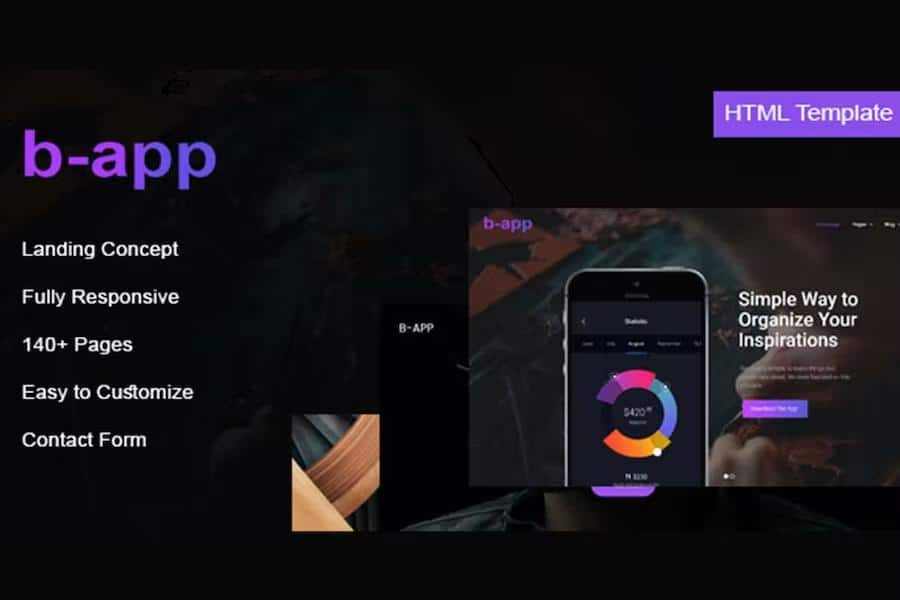 Preview image for B-app - Landing HTML Template