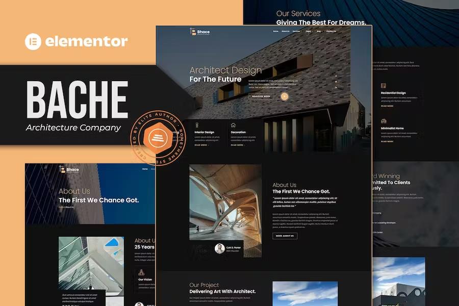 Bache - Architecture Company Elementor Template Kit listing image