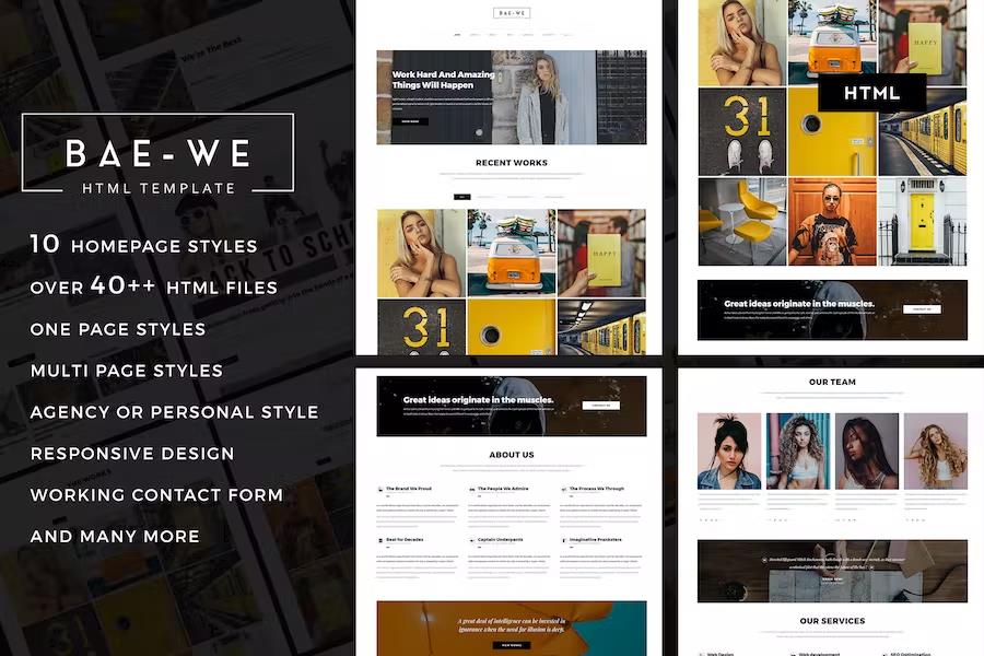 Baewe - Responsive One & Multi Page Portfolio HTML Template