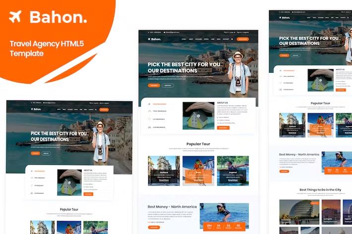 Bahon - Travel Agency HTML5 Template listing image