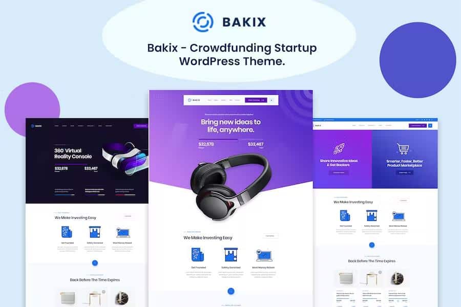 Bakix - Crowdfunding Startup and FundraisingWordPress Theme