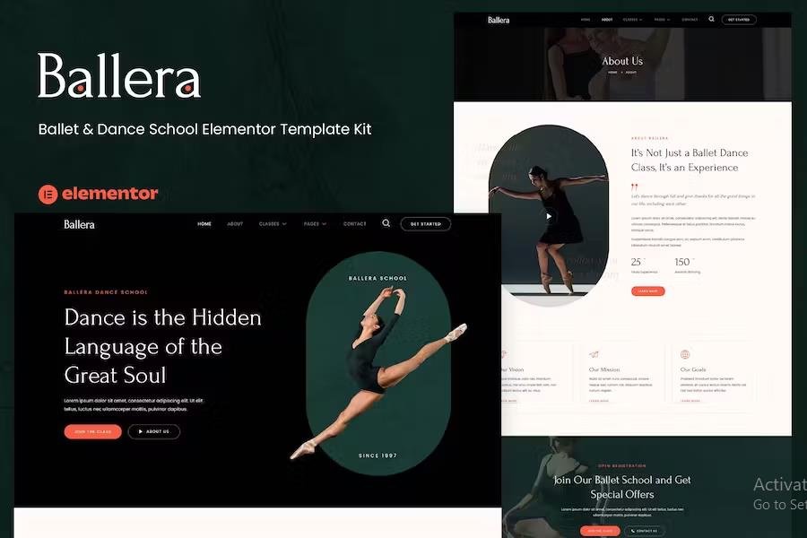 Preview image for Ballera - Ballet & Dance School Elementor Template Kit