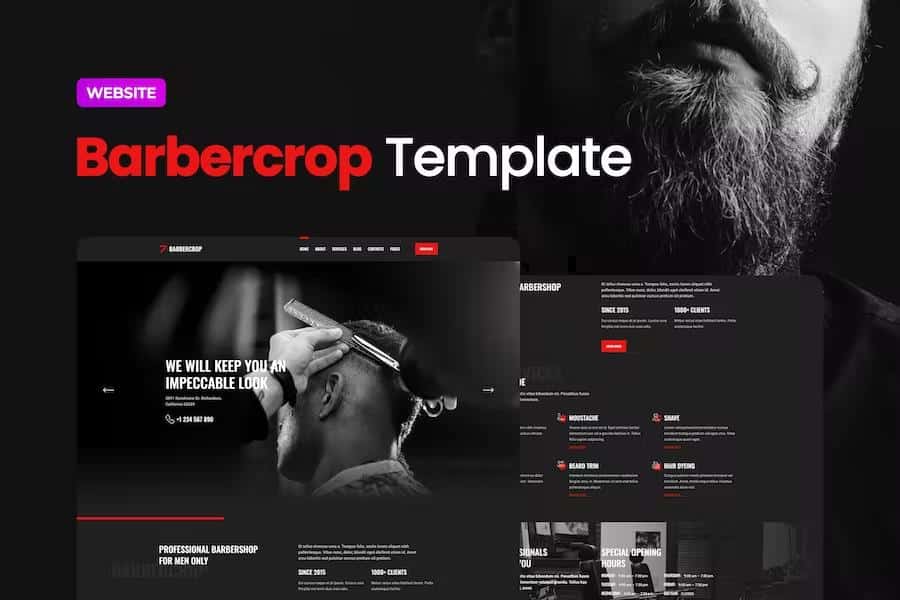 Barbercrop - Hairdressing Website Template