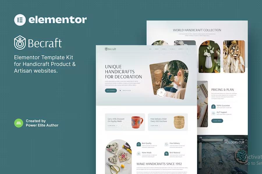 Preview image for Becraft – Handicraft & Artisan Elementor Template Kit