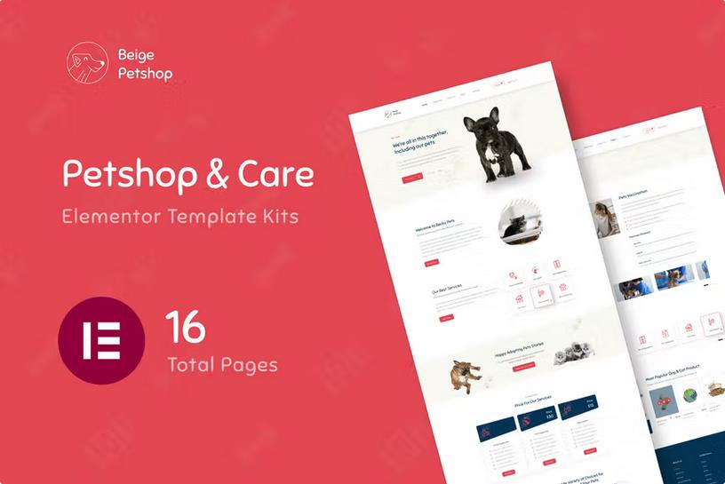 Beige - Pet Shop Woocommerce Elementor Template Kit listing image