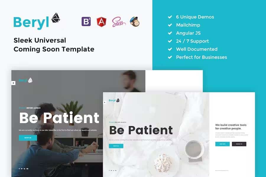 Beryl - Responsive HTML5 Coming Soon Template