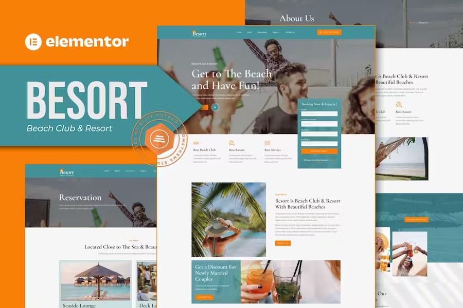 Product preview supplied for Besort - Beach Club & Resort Elementor Template Kit